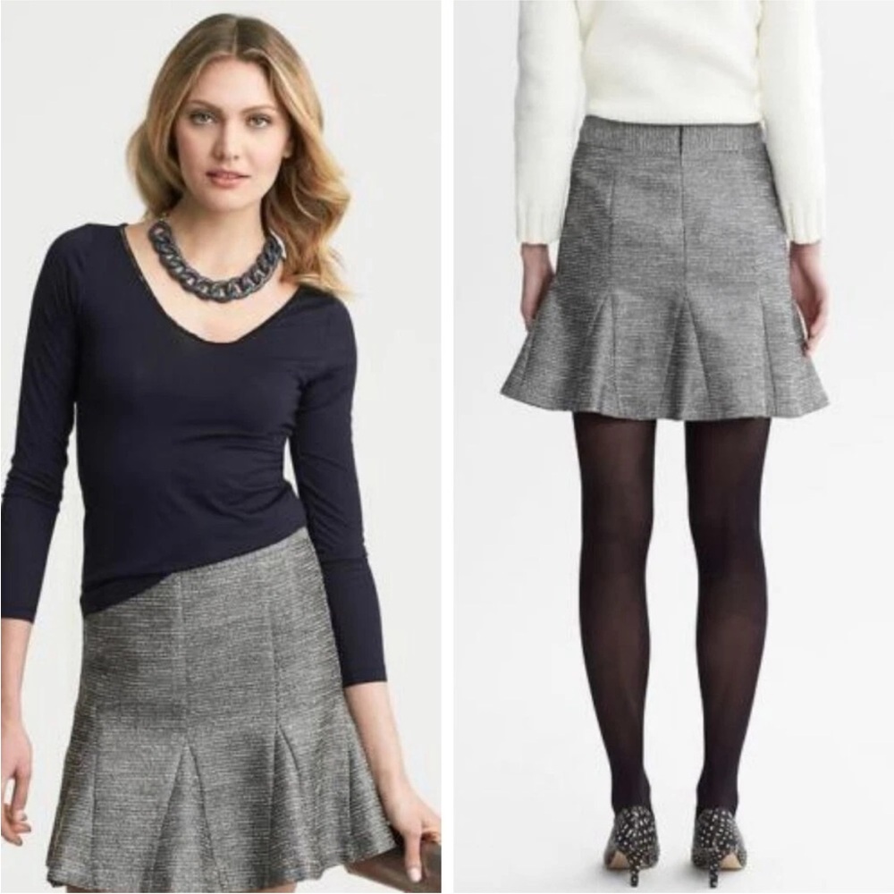 Banana Republic Metallic Gray Mini Skirt